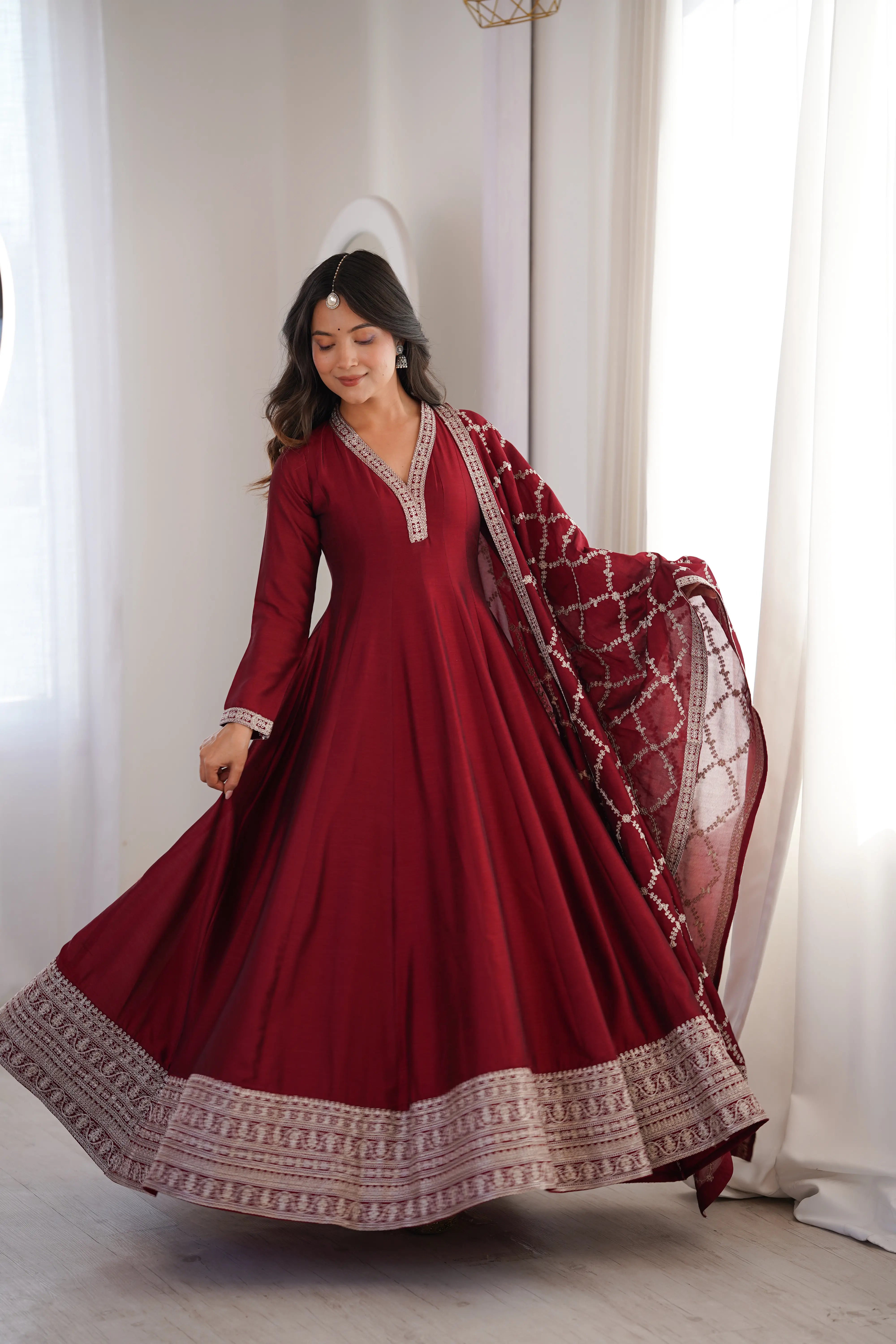 embroidered anarkali dress Embroidered Georgette Anarkali Suit in Teal Blue