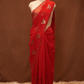 GEORGETTE FABRIC BUTTERFLY DESIGN & CUTWORK BORDER SAREE (WITH BLOUSE) ##SR623