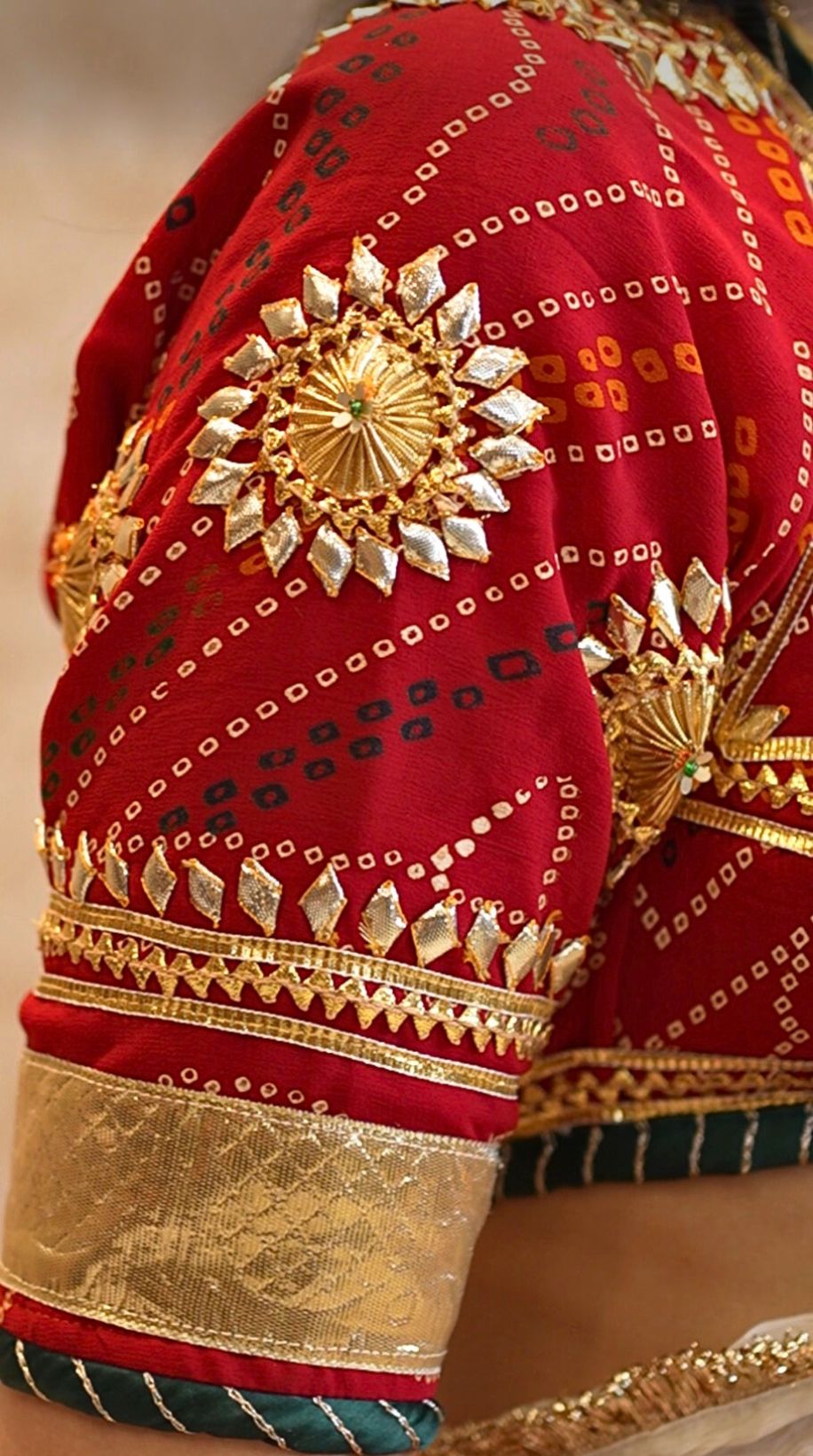 RAJASTHANI TREDITIONAL BANDHANI AANGI BLOUSE WITH GOTAPATTI WORK