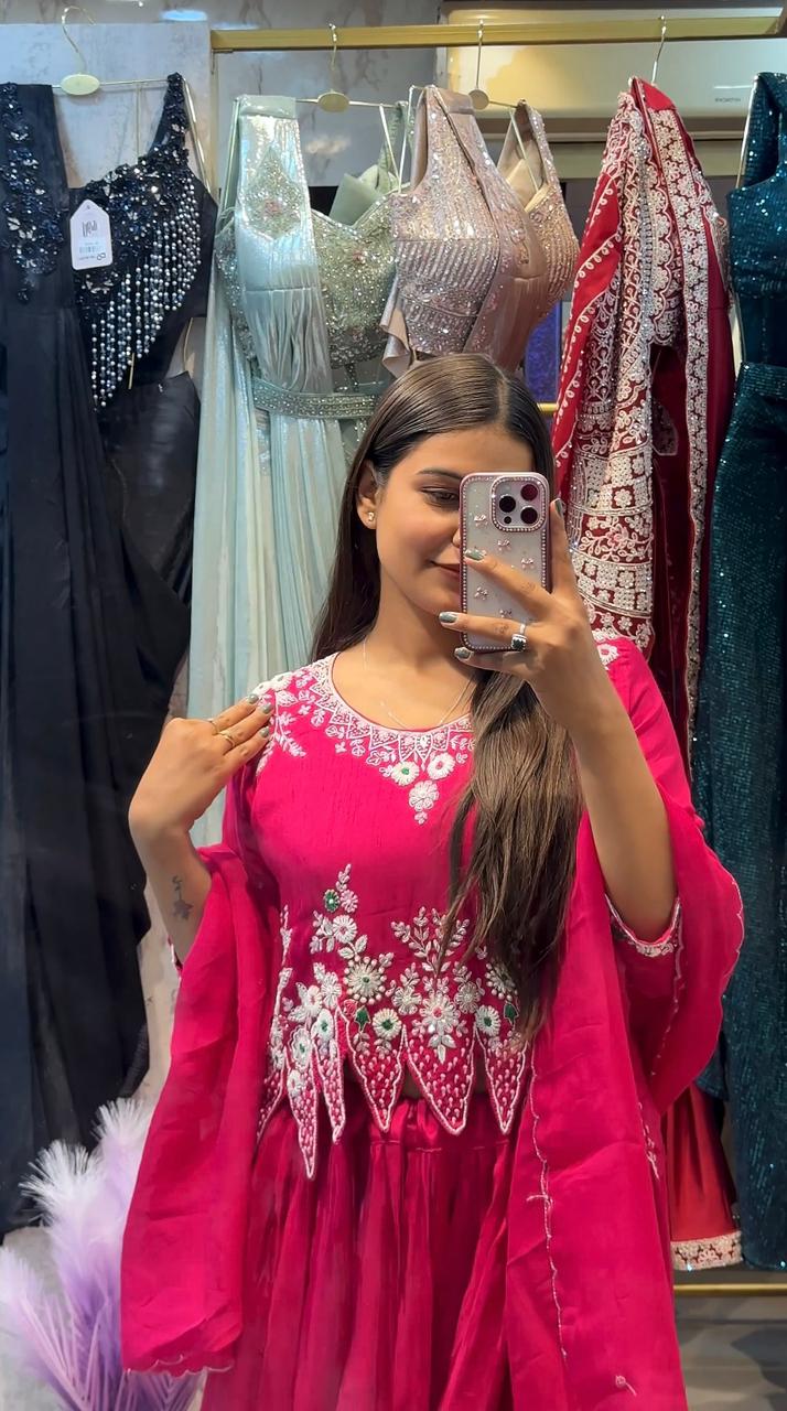Elegant Pink Embroidered Anarkali Suit with Dupatta