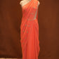 CUTDANA AND AARI WORK SAREE WITH SMALL BUTTI PATTERN AND CUTDANA BORDER (WITH RUNING BLOUSE) ##SR480