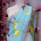 BRUSH PRINT DESIGN WITH KACHI GOTA PATTI WORK & LACE SAREE (WITH BLOUSE) ##SR596