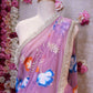 BRUSH PRINT DESIGN WITH KACHI GOTA PATTI WORK & LACE SAREE (WITH BLOUSE) ##SR596