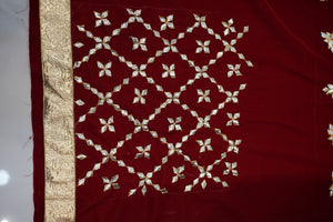 Kachi Gota Patti Handwork Blouse On Valvet Fabric (unstitched) ##HB041