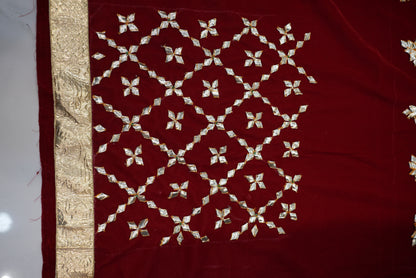 Kachi Gota Patti Handwork Blouse On Valvet Fabric (unstitched) ##HB041