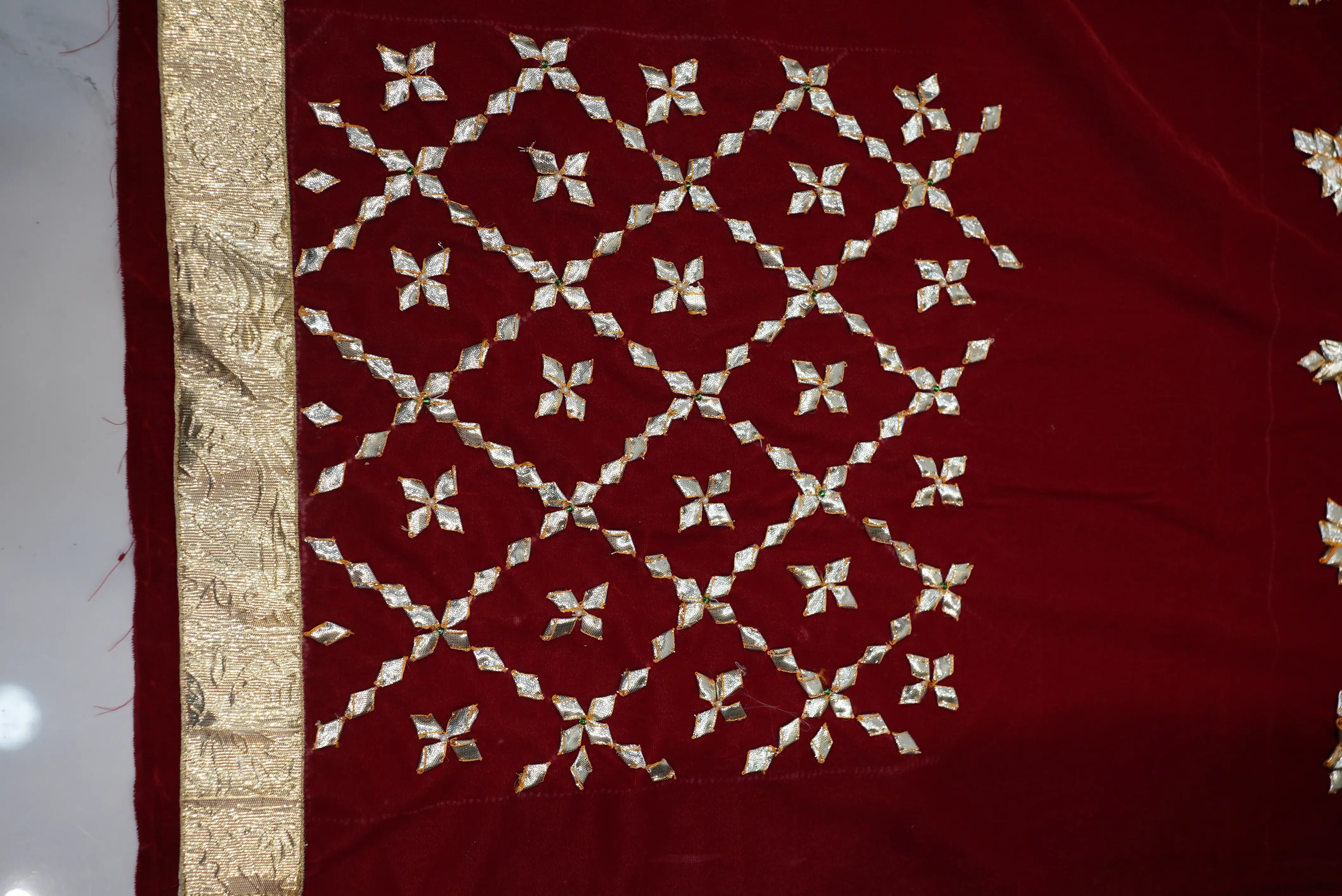 Kachi Gota Patti Handwork Blouse On Valvet Fabric (unstitched)