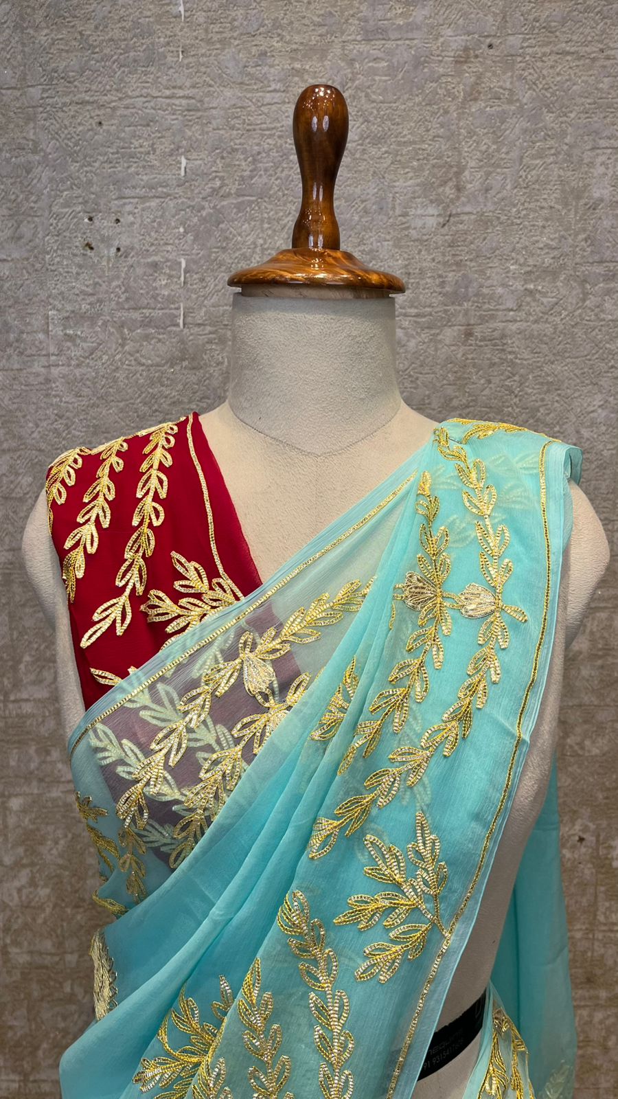 Rajputi Style Pure Chiffon Saree with Kacche Gota Work