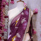 BRUSH PRINT DESIGN WITH KACHI GOTA PATTI WORK & LACE SAREE (WITH BLOUSE) ##SR596