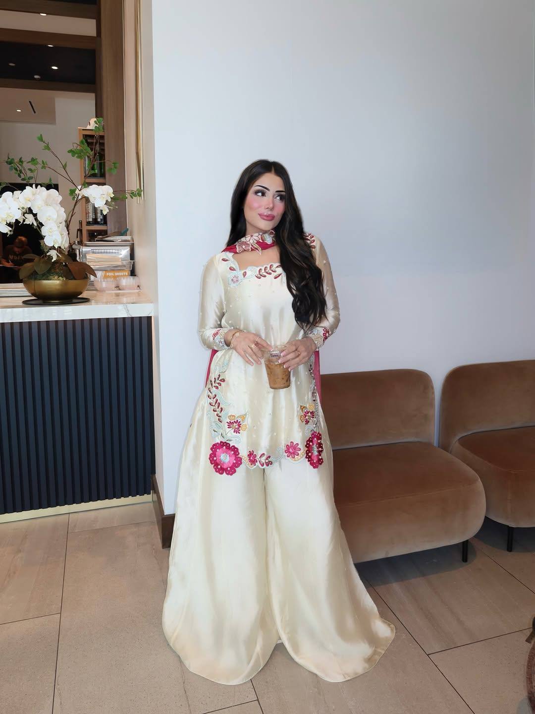 Elegant Party Wear Palazzo Suit Set with Heavy Embroidery & Georgette Dupatta