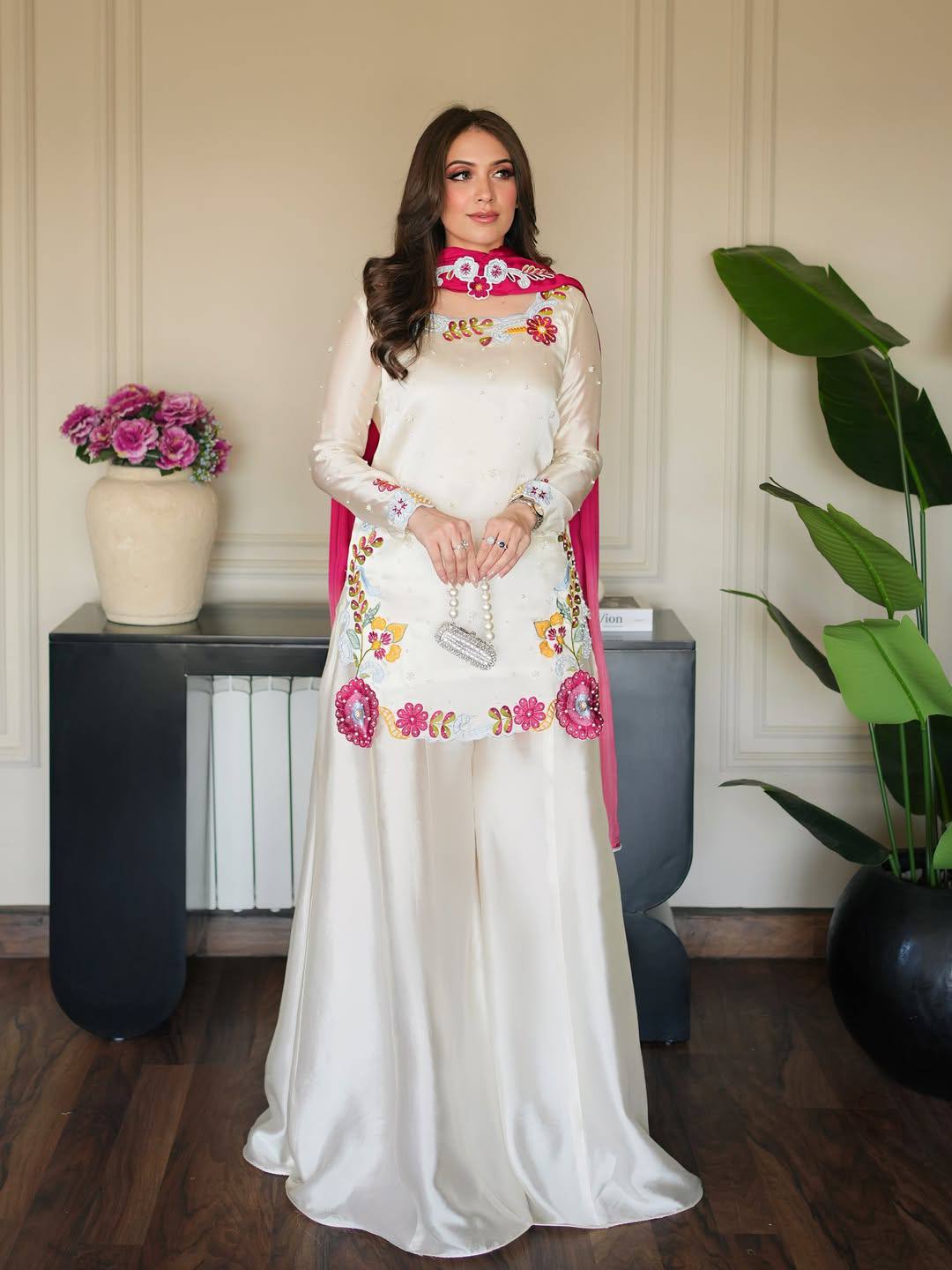 Elegant Party Wear Palazzo Suit Set with Heavy Embroidery & Georgette Dupatta
