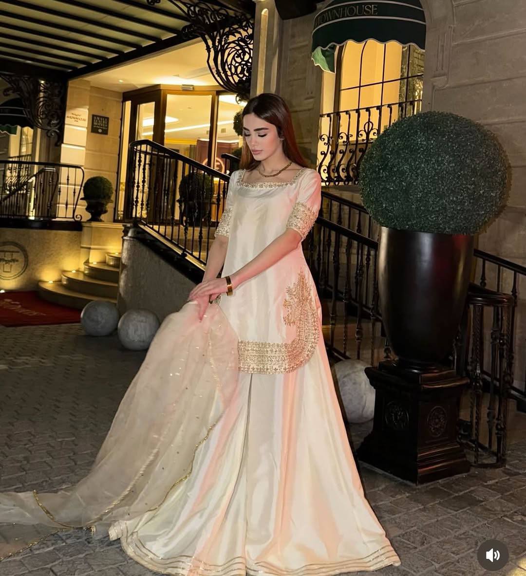 Elegant Crepe Embroidered Top with Palazzo & Organza Dupatta Set