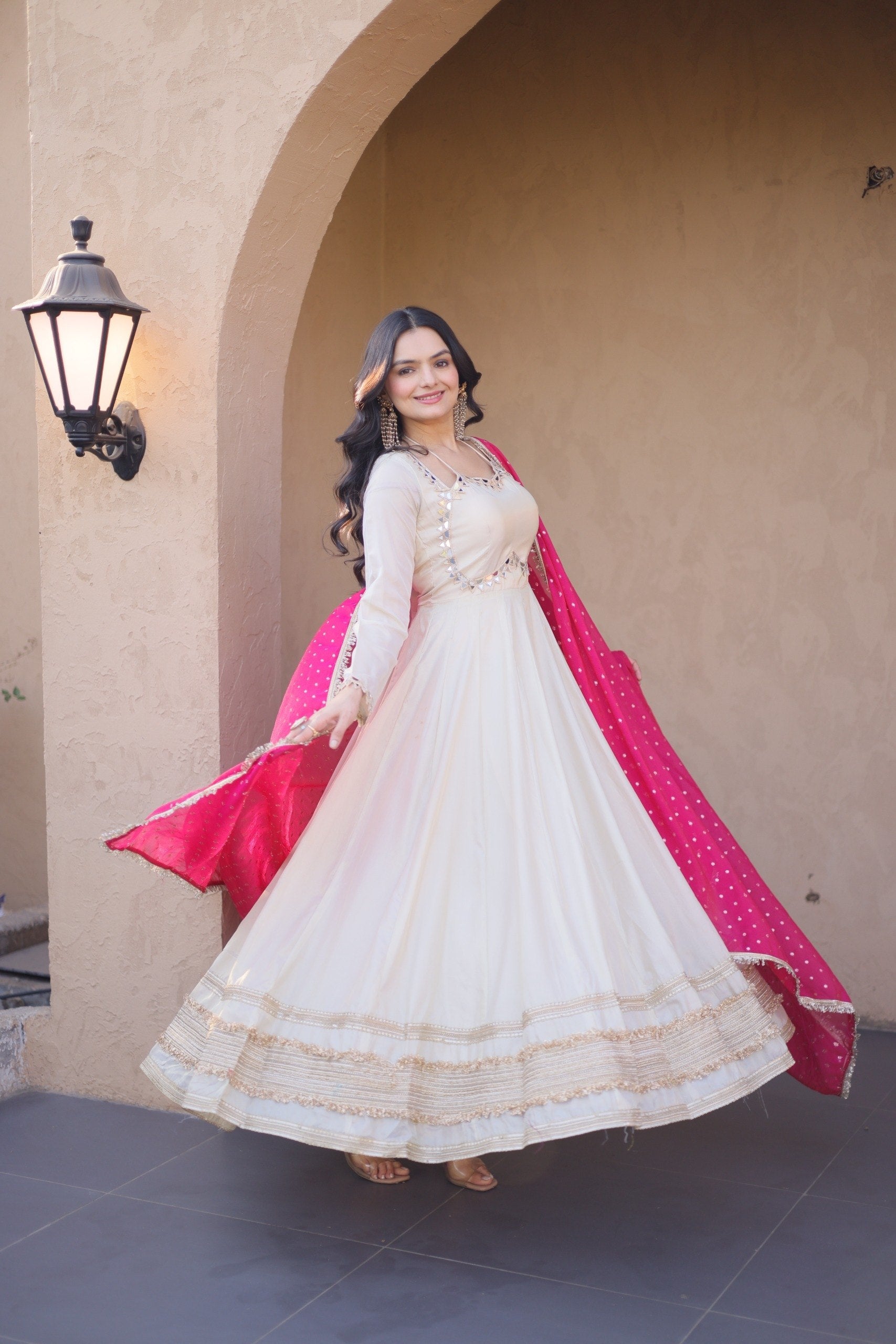 Premium Rayon Cotton Embroidered Top with Palazzo & Organza Dupatta Set