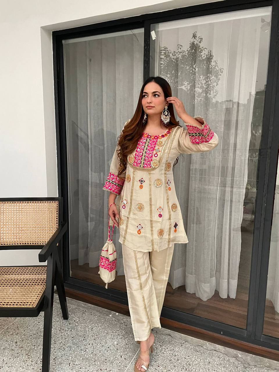 Designer Mirror Work Co-Ord Set