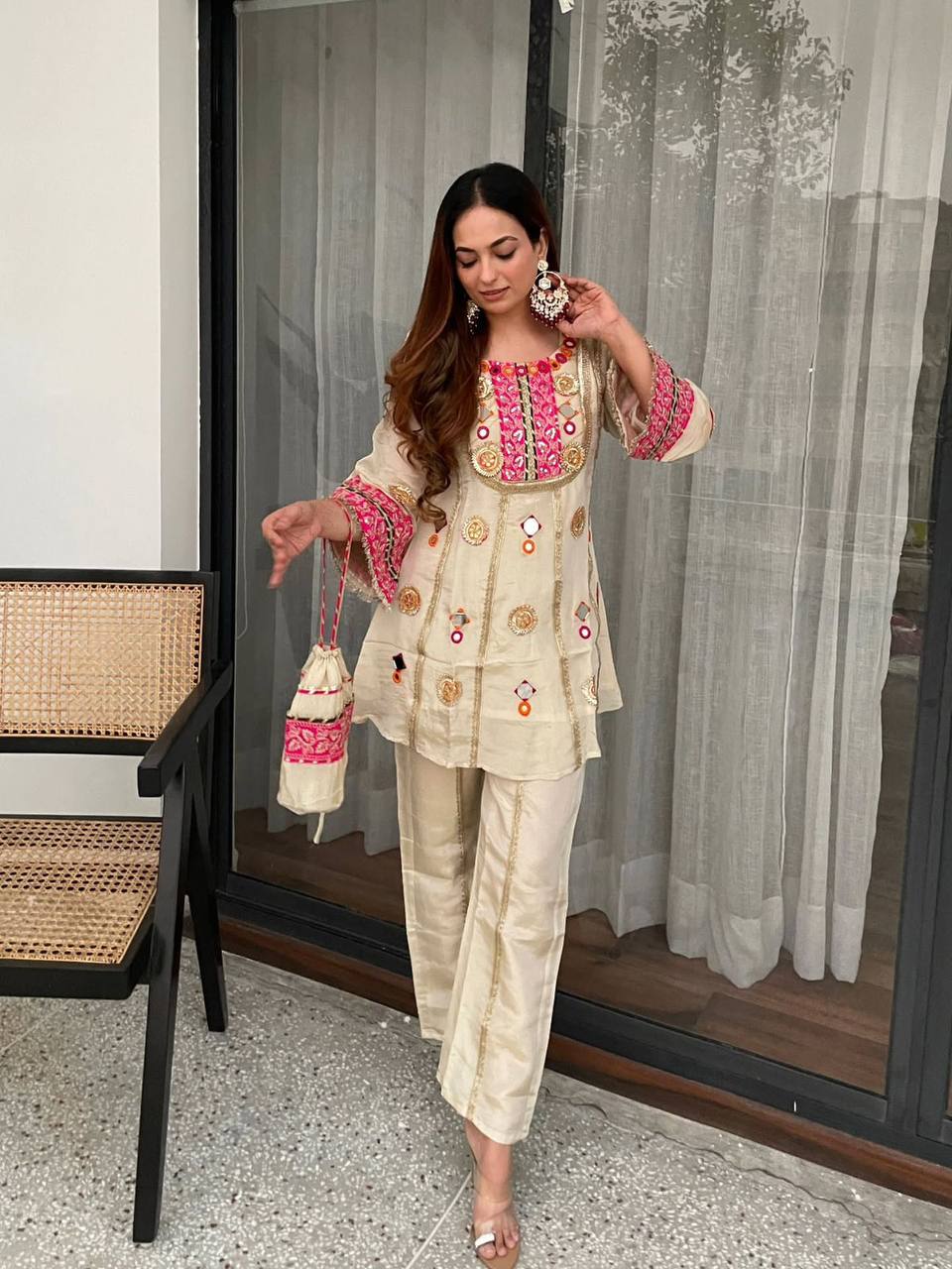 Designer Mirror Work Co-Ord Set