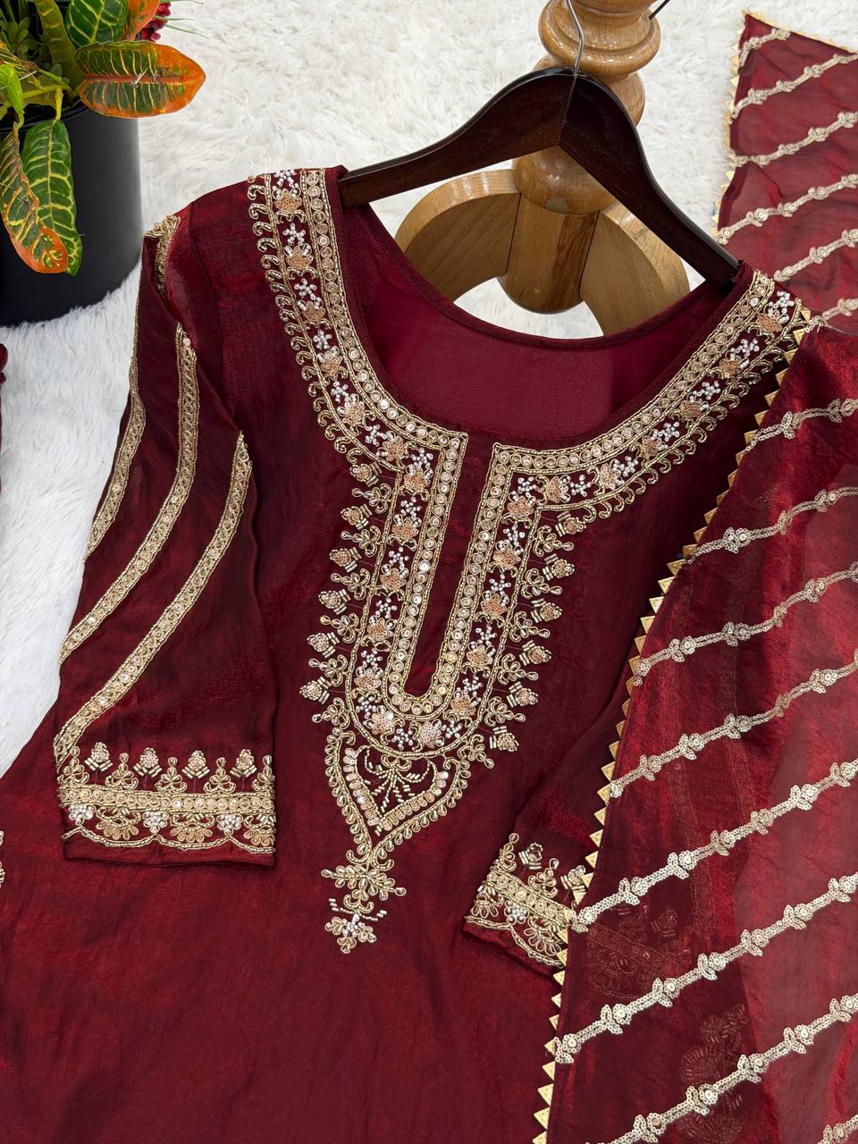 Designer Embroidered Sharara Suit
