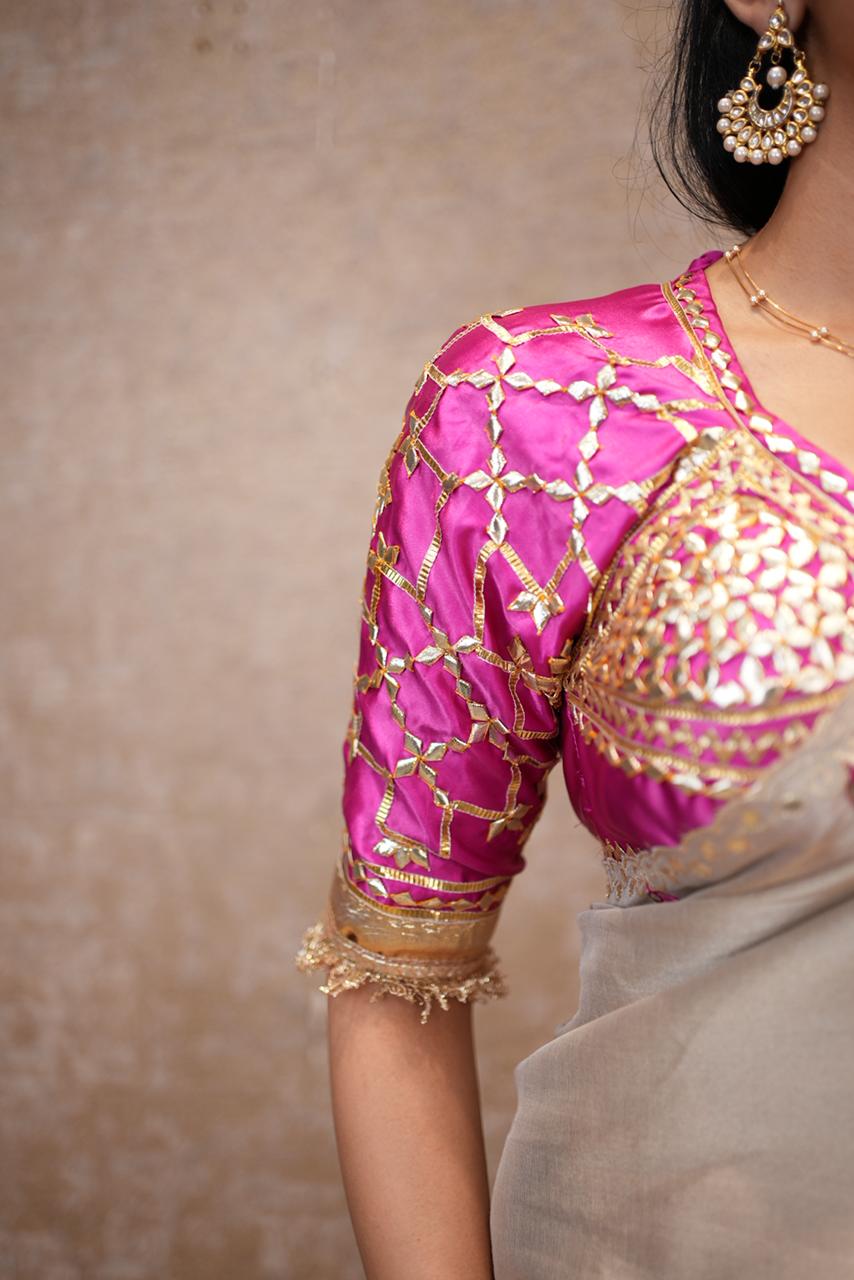 Rajasthani Traditional Aangi Blouse with Gota Patti Work