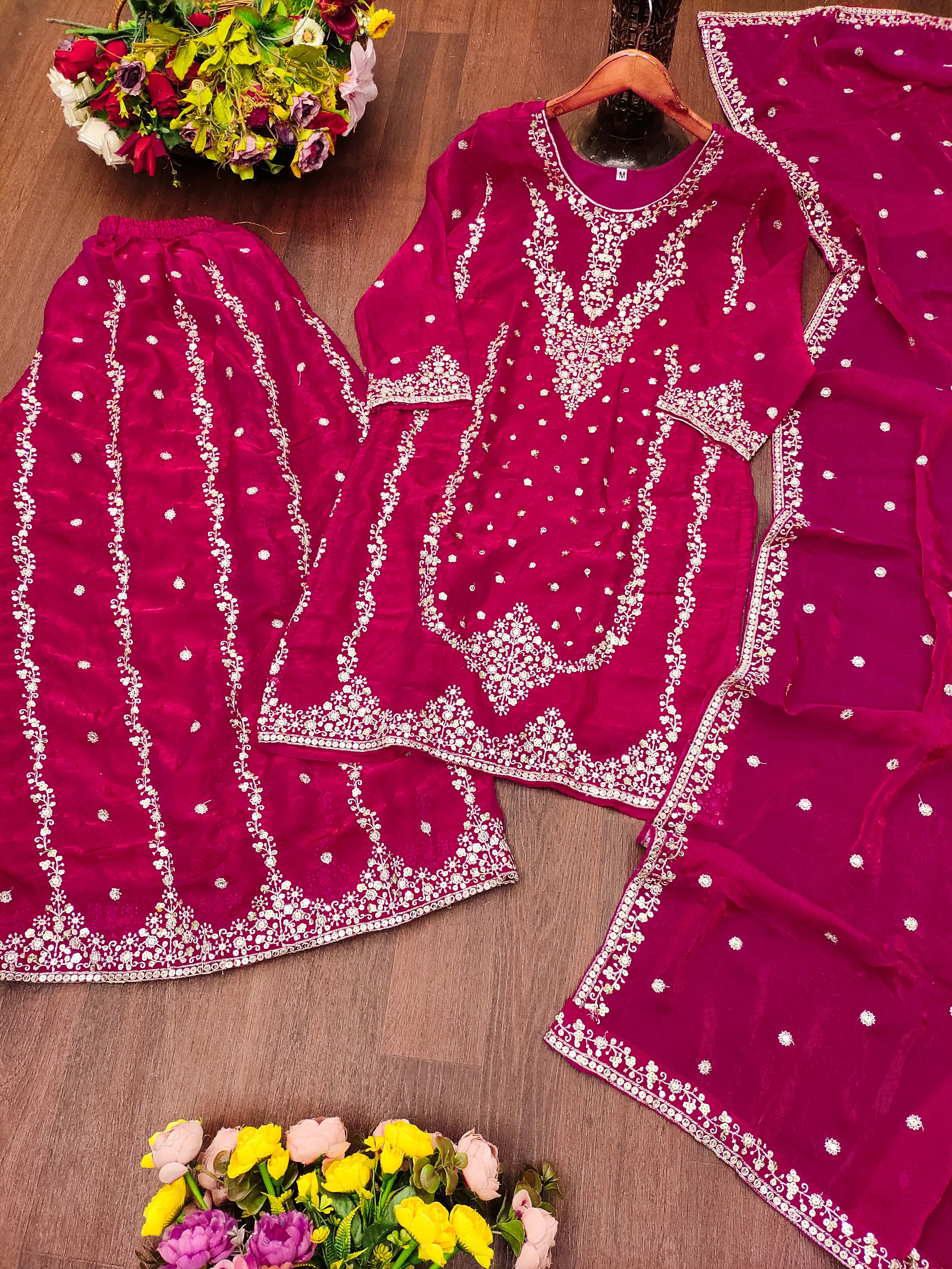 New Designer Embroidered Fendy Sharara Suit