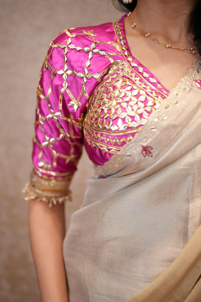 Rajasthani Traditional Aangi Blouse with Gota Patti Work