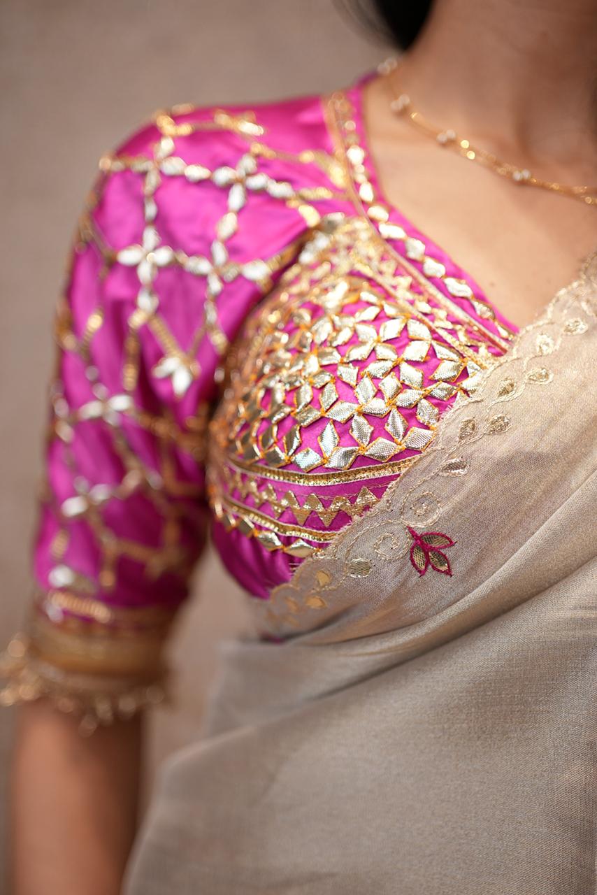 Rajasthani Traditional Aangi Blouse with Gota Patti Work