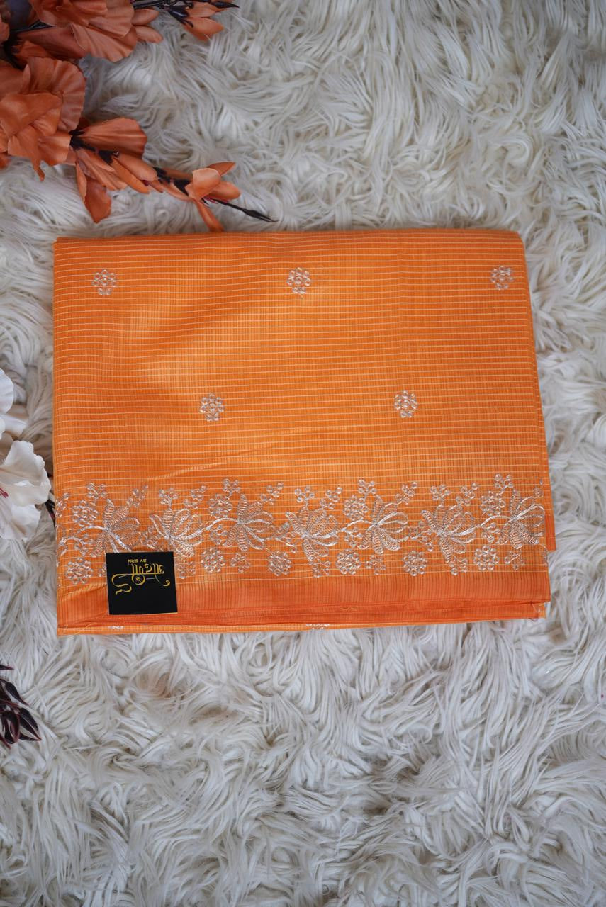 Pure Cotton Doriya Saree with Traditional Pitn Work
