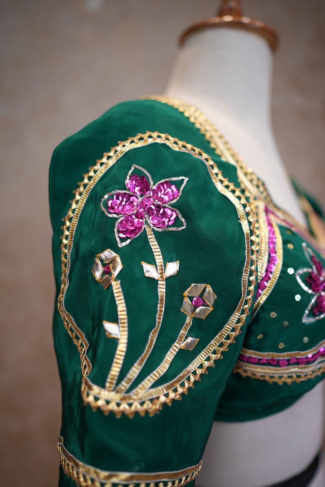 Rajasthani Traditional Angi Blouse with Gota Patti Work