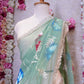 BRUSH PRINT DESIGN WITH KACHI GOTA PATTI WORK & LACE SAREE (WITH BLOUSE) ##SR596