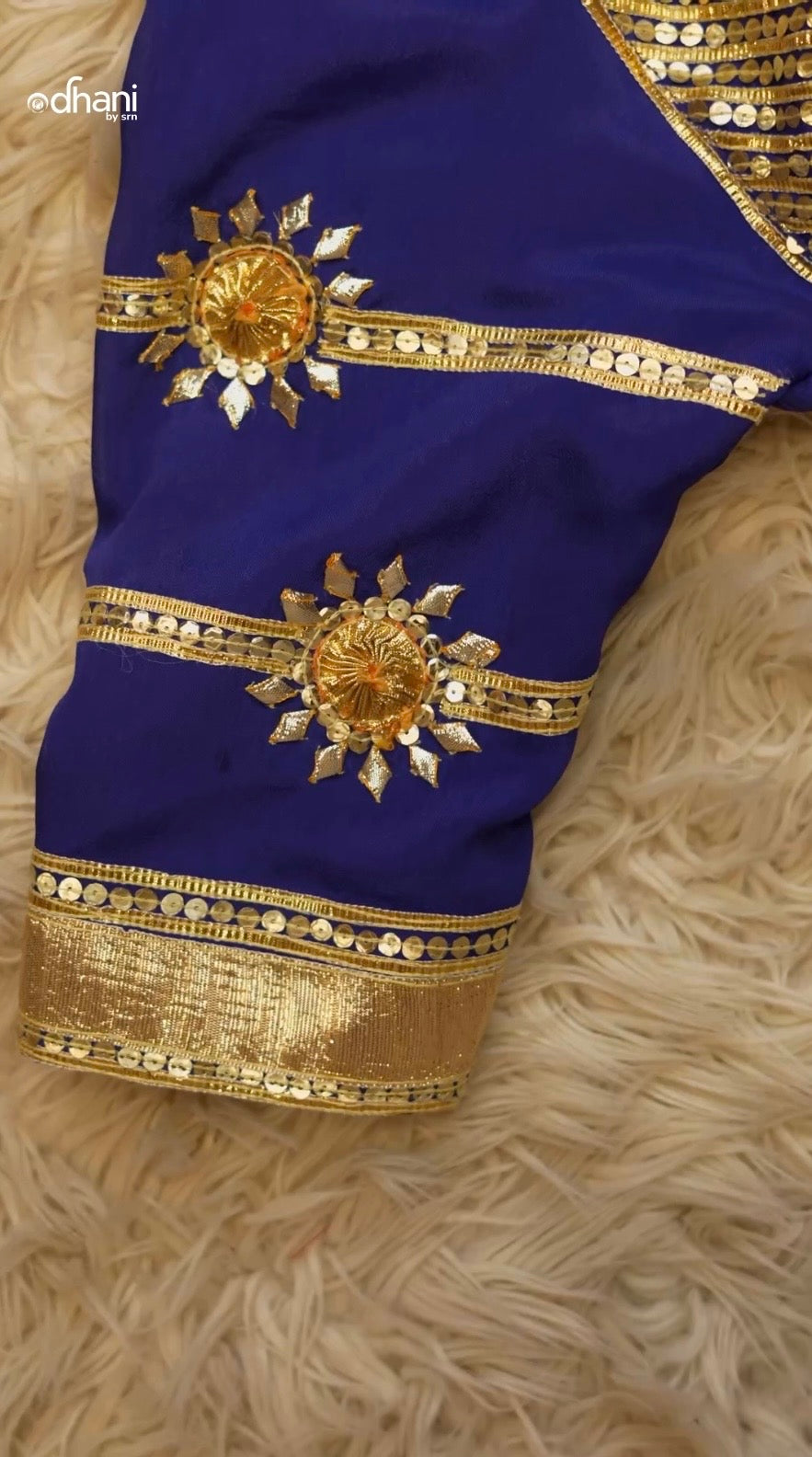 Alka Rajasthai Angi Blouse On Crep Fabric With Kachi Gota Patti And Sequence Work