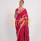 RANI COLOUR HAND BANDHEJ GAZZI SILK SAREE WITH GOTA PATTI AND ZARDOZI WORK (WITH BLOUSE ) ##SR0281
