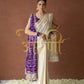 GOTA PATTI HANDWORK SAREE ON IVORY WHITE COLOUR ON BROCKET SILK FABRIC (WITH BLOUSE) ##SR0280