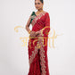 RAJSTHANI TRADITIONAL CHUNRI SAREE WITH GITTA PATTI ZARDOZI WORK SAREE WITH CONTRAST GREEN BLOUSE ##SR0273