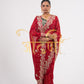 RAJSTHANI TRADITIONAL CHUNRI SAREE WITH GITTA PATTI ZARDOZI WORK SAREE WITH CONTRAST GREEN BLOUSE ##SR0273