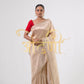 HIRA MANDI INSPIRED TISSSUE SILK SAREE WITH CONTRAST RED BLOUSE ##SR0275