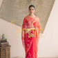AARI TARI VINTAGE WORK ROYAL RAJPUTI SAREE ON PURE CHIFFON FABRIC (WITH BLOUSE) ##SR0276
