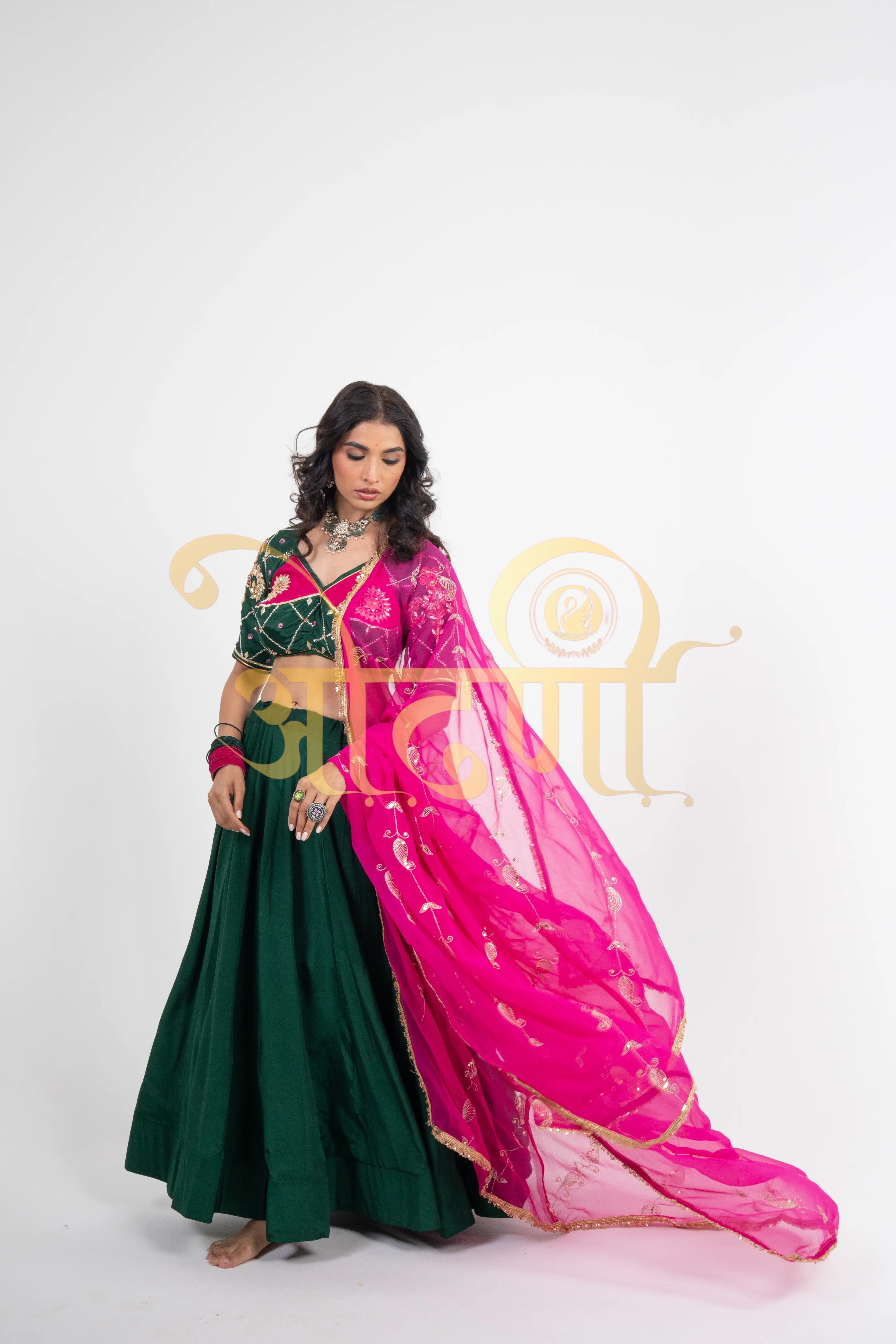 Full Flair Lehenga with Rajasthani Angi Blouse & Vintage Jaal Dupatta (PRE-BOOKING ITEM)