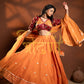 FULL FLAIR BANDHANI DESIGN GOTA PATTI LEHENGA WITH RAJASTANI ANGI BLOUSE AND VINTAGE JALL DUPATTA  ##LC023