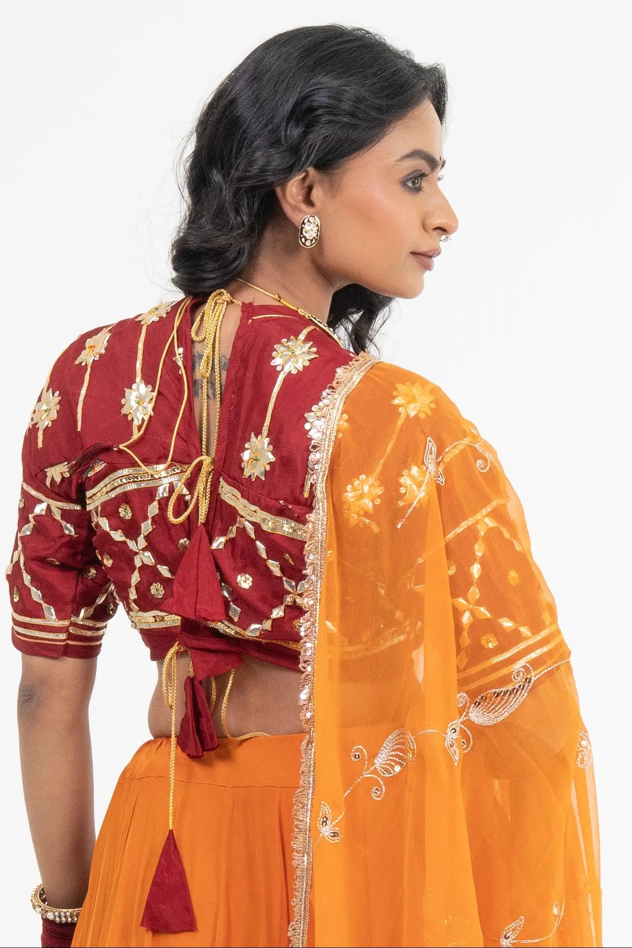 Kesariyaa Mahal Pure Silk Rajasthani Angi Blouse with Kachi Gota Patti (PRE - ORDER ITEM)