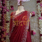 Royal Chinon Fabric Katdana & Jarkan Work Saree with heavy blouse neck border ##SR063