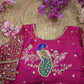 Handwork Blouse with Peacock Pattern and Heavy Sleeves. ##HB031\