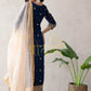 ANARKALI 3-PIECE SUIT WITH SEQUENCE WORK AND CONTRAST DUPATTA ##SP096