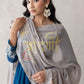 ANARKALI 3-PIECE SUIT WITH SEQUENCE WORK AND CONTRAST DUPATTA ##SP096
