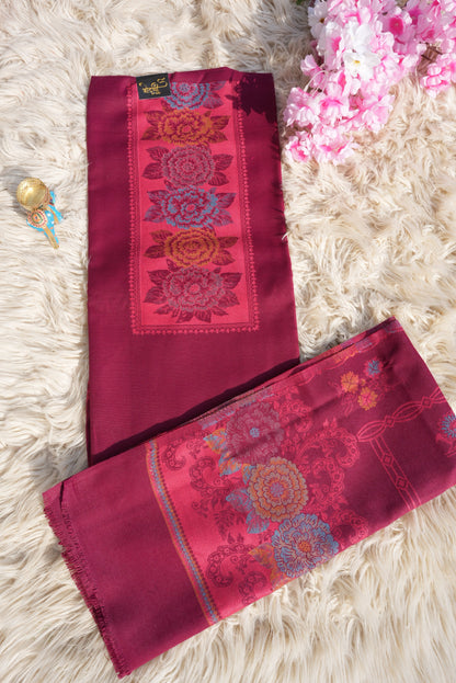 3-PIECE SUIT FABRIC WITH THRED WORK ON WOOLEN FABRIC WITH DUPATTA ##SF051