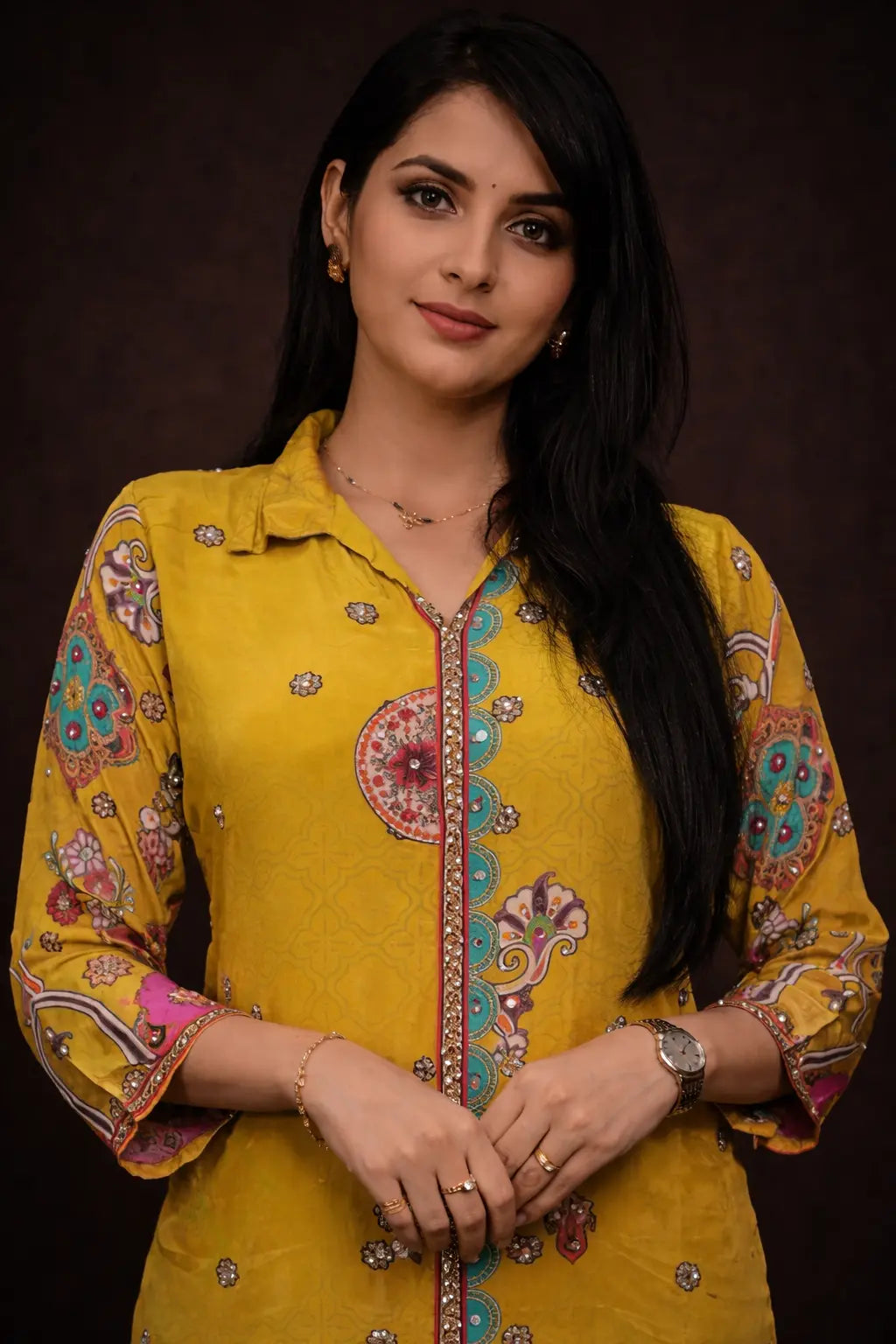 Plazzo Dress Silk Fabric Mirror Work Suit