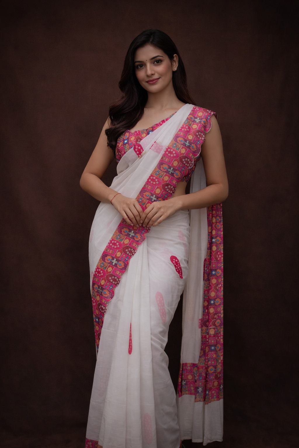 Gota Patti & Cutdana Work Saree With On HO Silk Fabirc Cutwork Border (With Blouse)