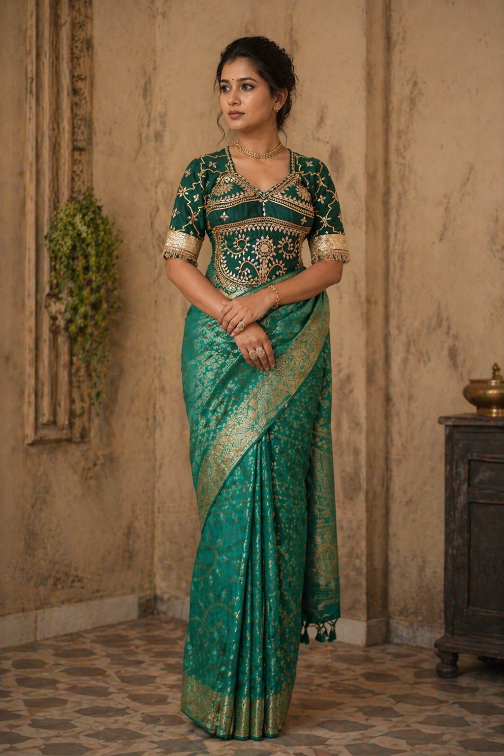 GUJRATI AANGI BLOUSE WITH GOTAPATTI WORK