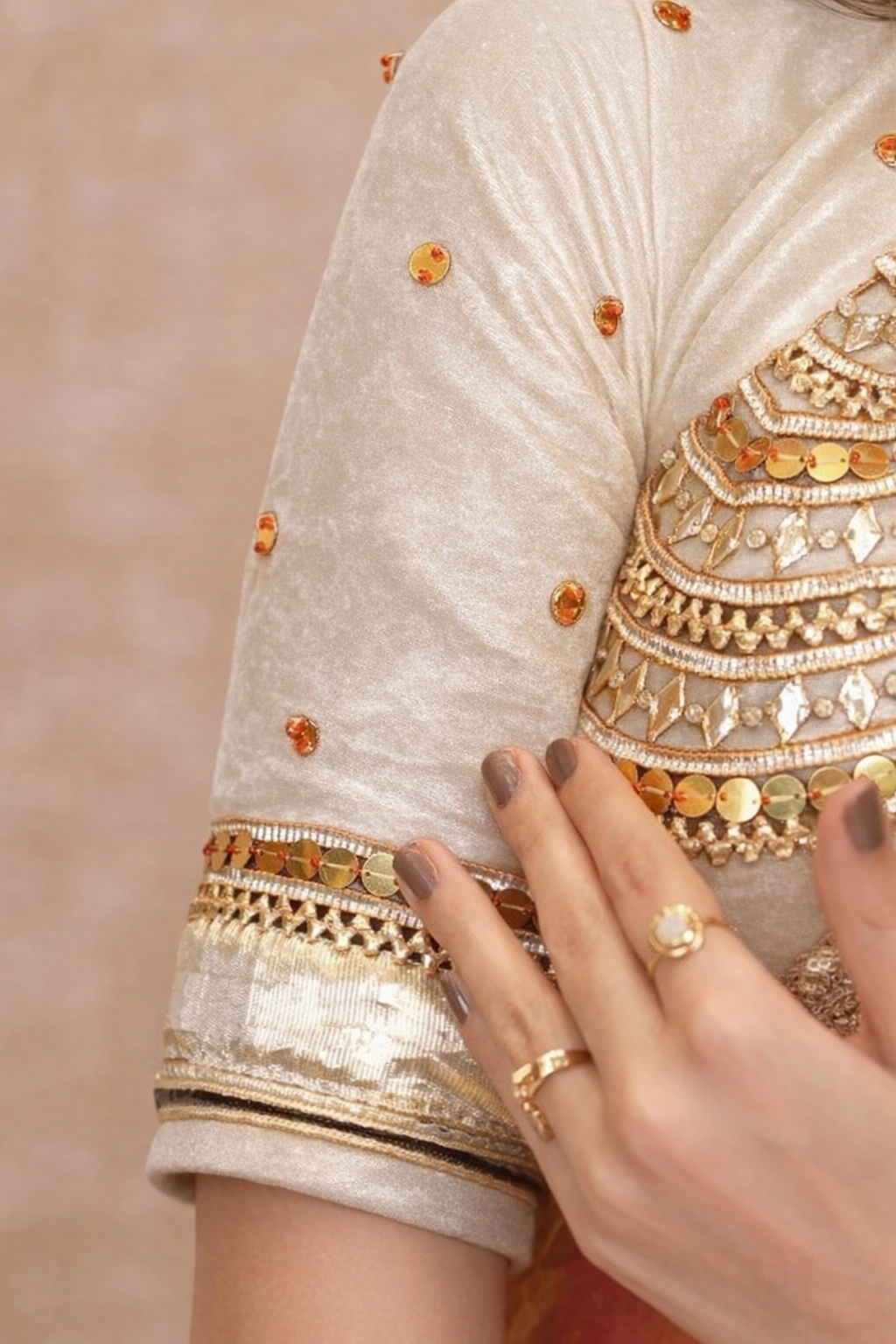 Sitaara Rajasthani Angi Blouse with Gota Patti & Sequence Work (FULLY CUSTOMISABLE)