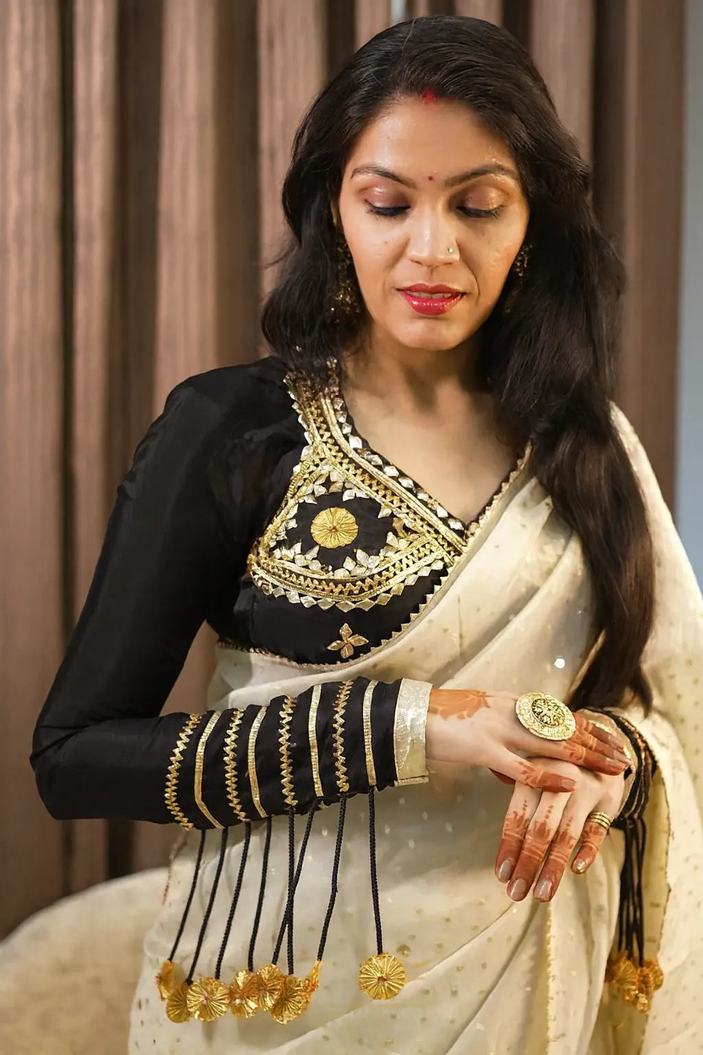 Full Sleeves Rajasthani Angi Blouse with Kachi Gota Patt (PRE-BOOKING ITEM)