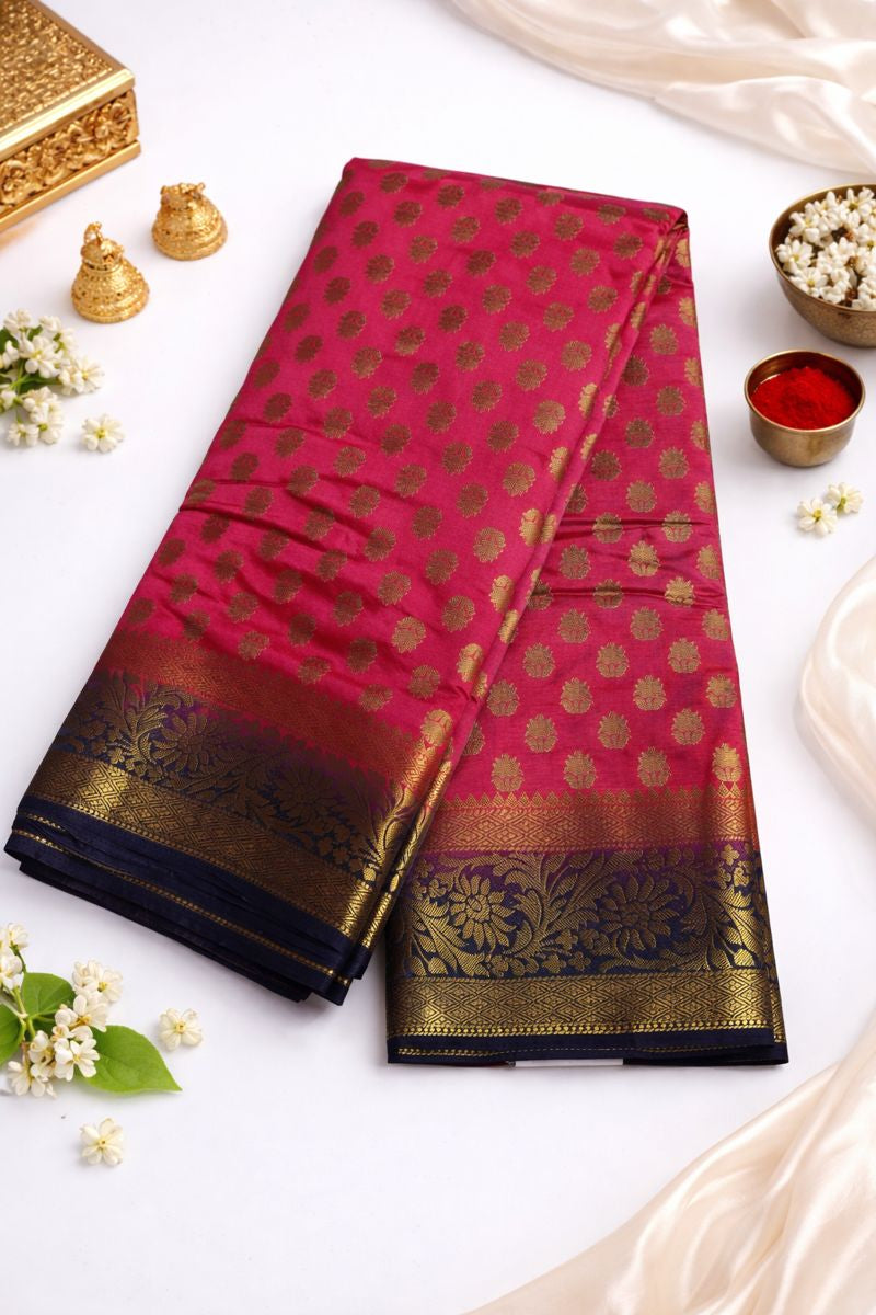 Heavy Banarasi Weaving Saree with Dual Colour Tone (With Blouse)