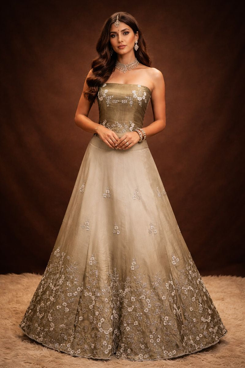 Pure Kolkata Zardozi Handwork Lehenga with Heavy Blouse & Dupatta