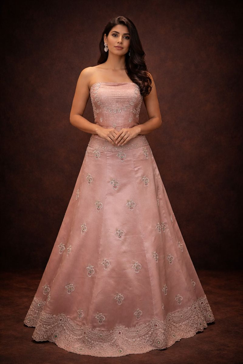 Kolkata Handwork Lehenga with Heavy Zardozi Blouse & Tissue Dupatta
