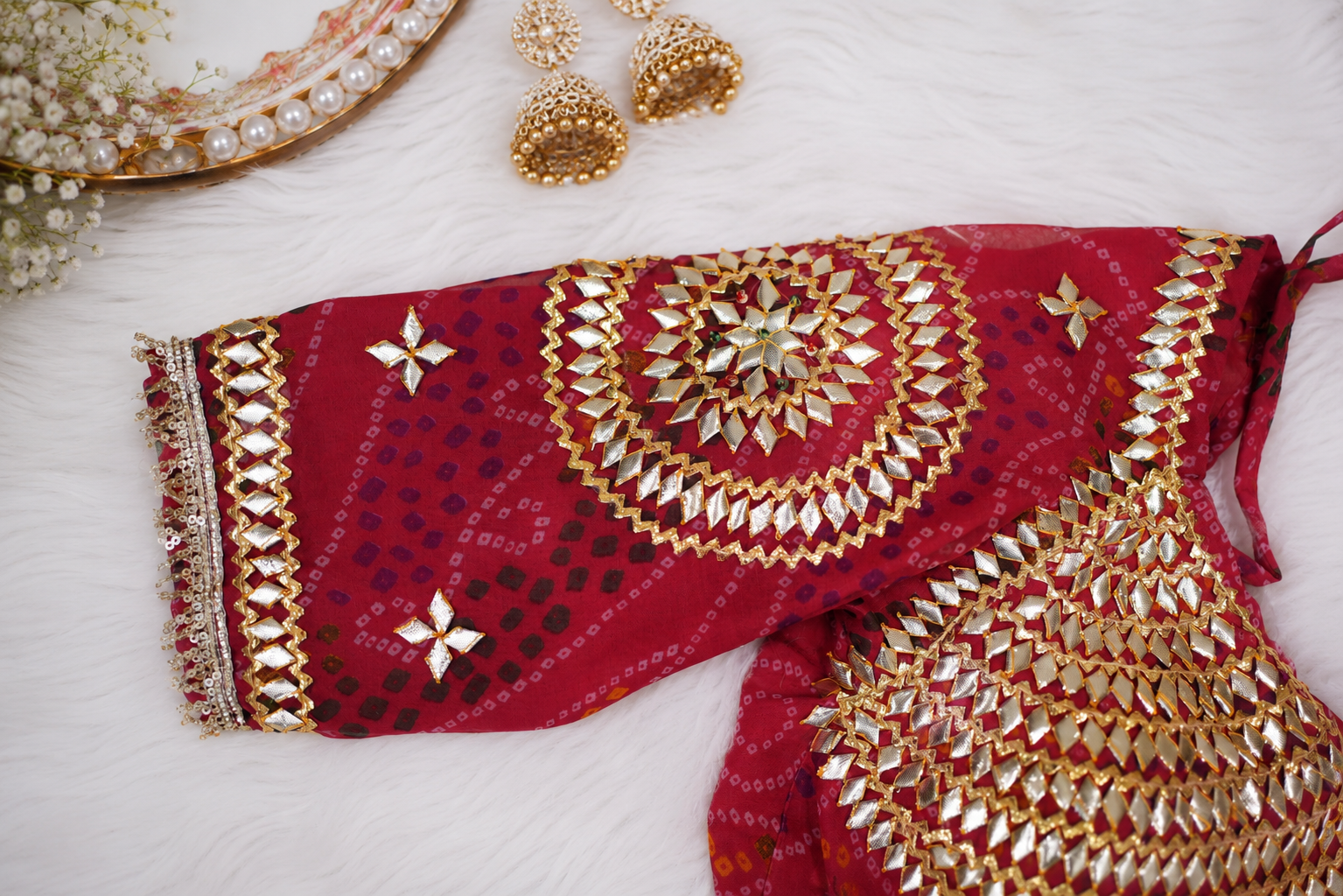 Bandhani Rajasthani Kachhi Gota Patti Aangi Blouse